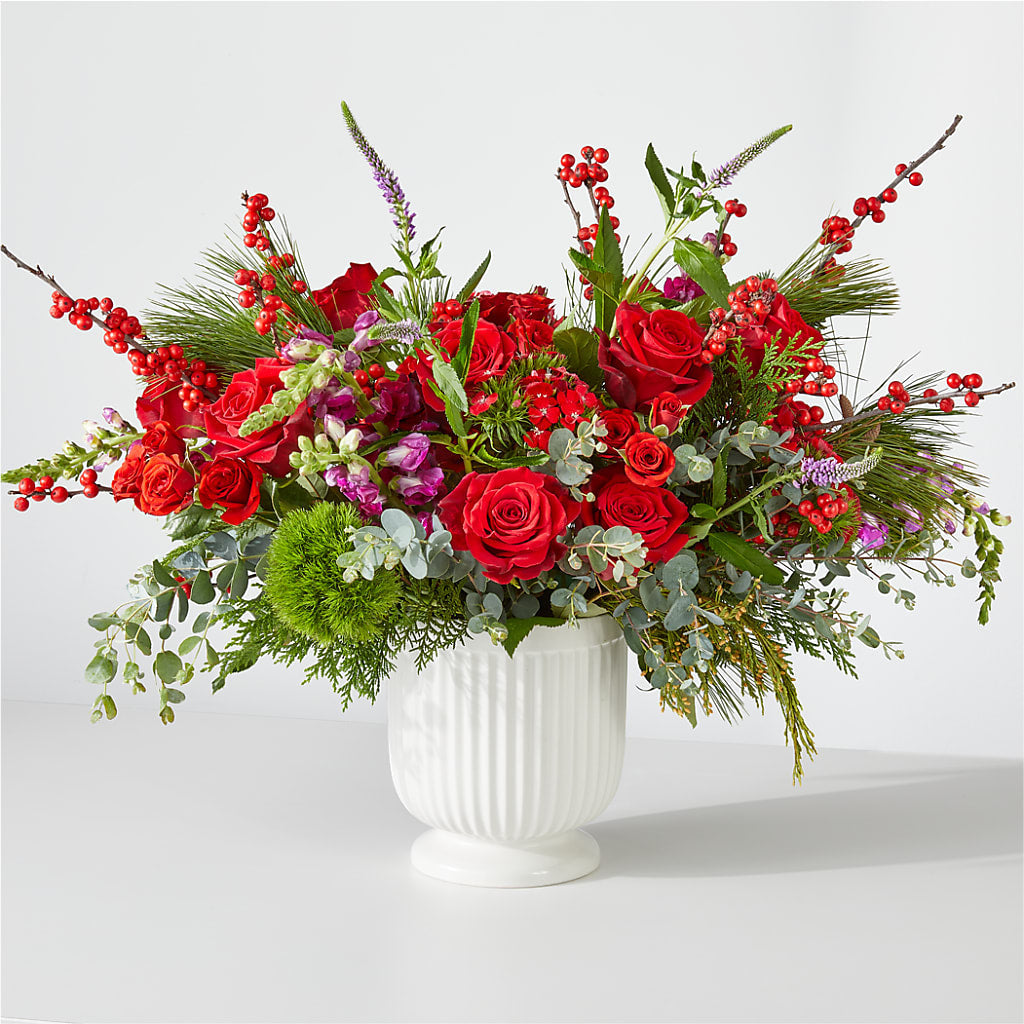 Big Red Bow Bouquet – HILL'S FLOWERS AND EVENTS, San Jose CA
