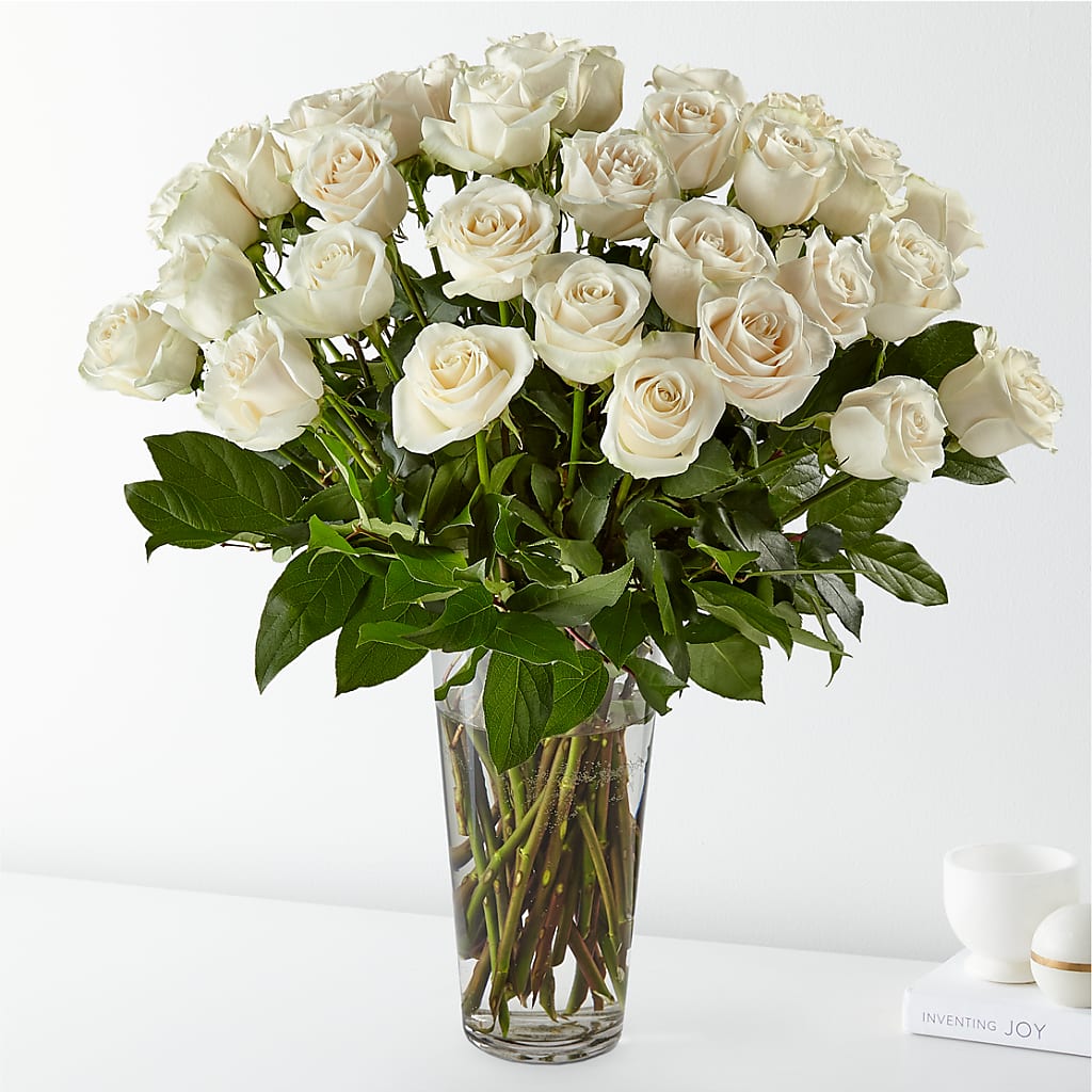 Long Stem White Rose Bouquet – HILL'S FLOWERS AND EVENTS, San Jose CA