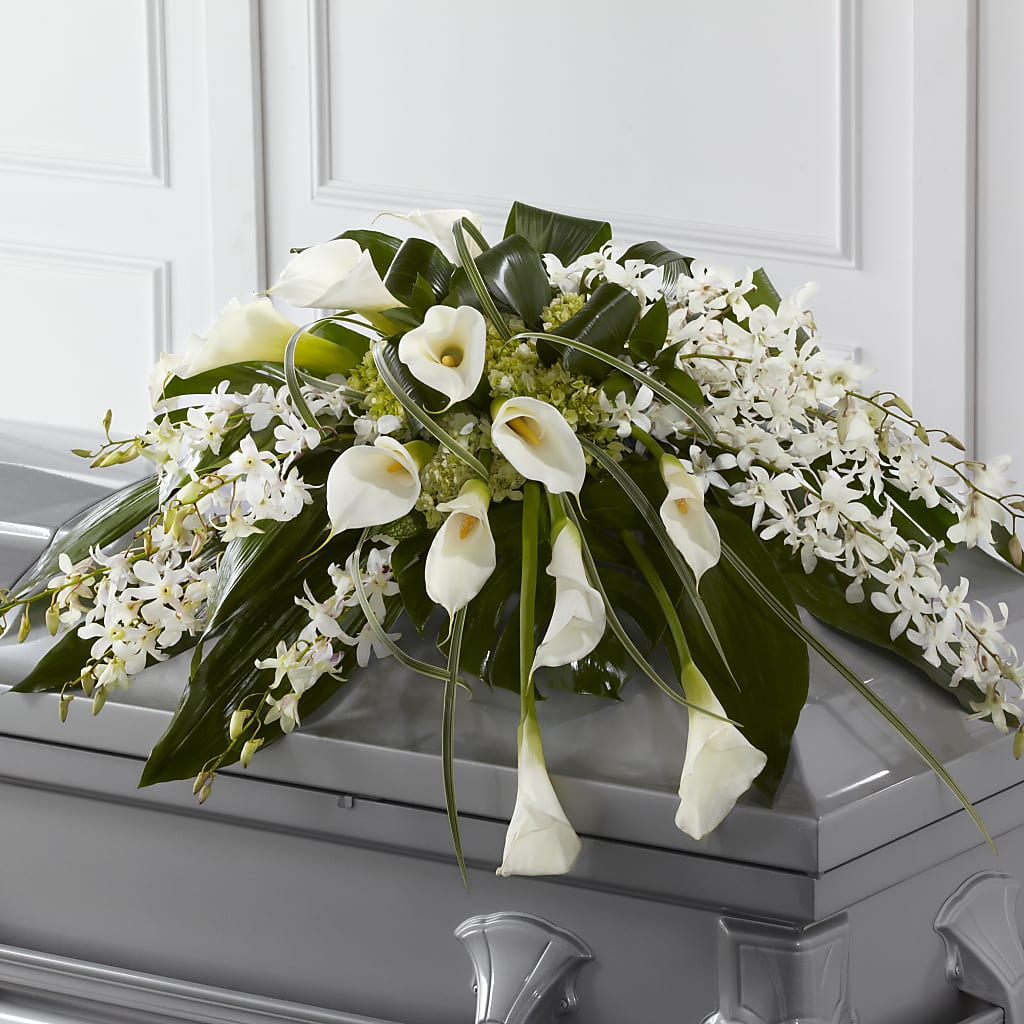 Angel Wings Casket Spray – HILL'S FLOWERS AND EVENTS, San Jose CA