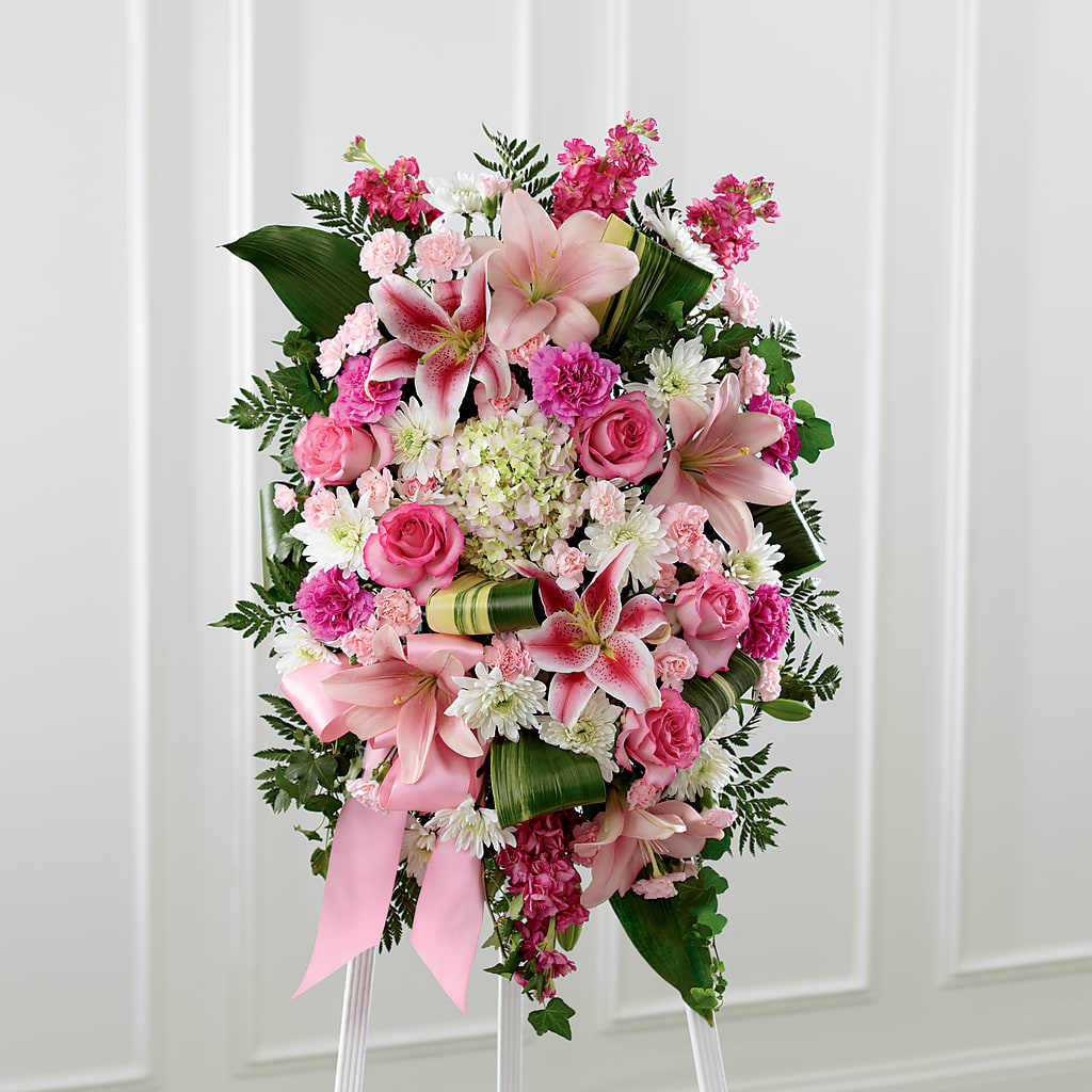 Comforting Standing Spray – HILL'S FLOWERS AND EVENTS, San Jose CA