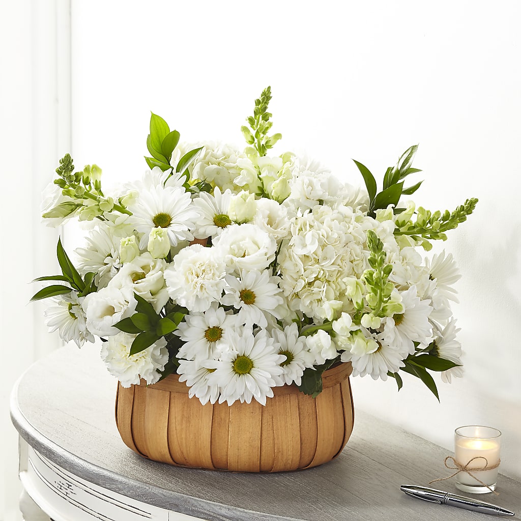 Pure Ivory Basket – HILL'S FLOWERS AND EVENTS, San Jose CA