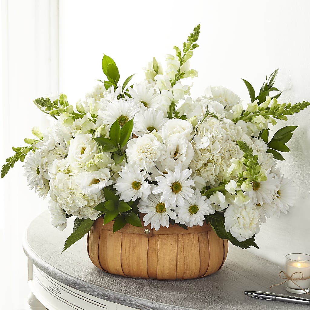 Pure Ivory Basket – HILL'S FLOWERS AND EVENTS, San Jose CA