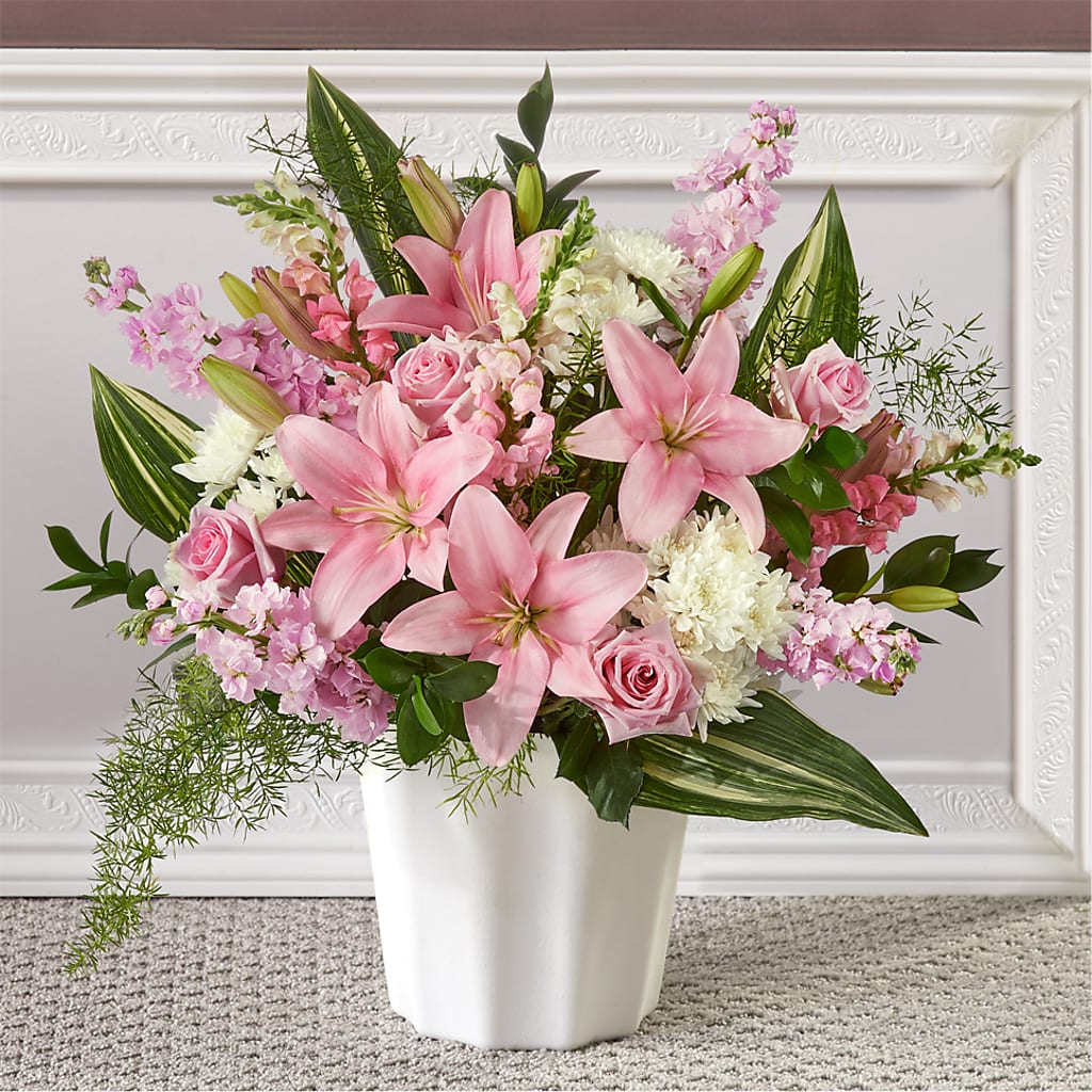 Simply Serene Floor Basket – HILL'S FLOWERS AND EVENTS, San Jose CA