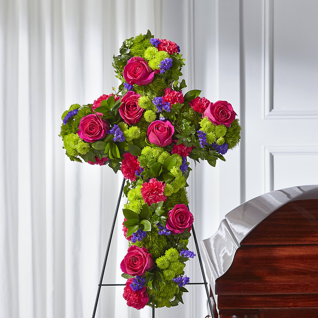 Tribute Rose Floral Cross – HILL'S FLOWERS AND EVENTS, San Jose CA