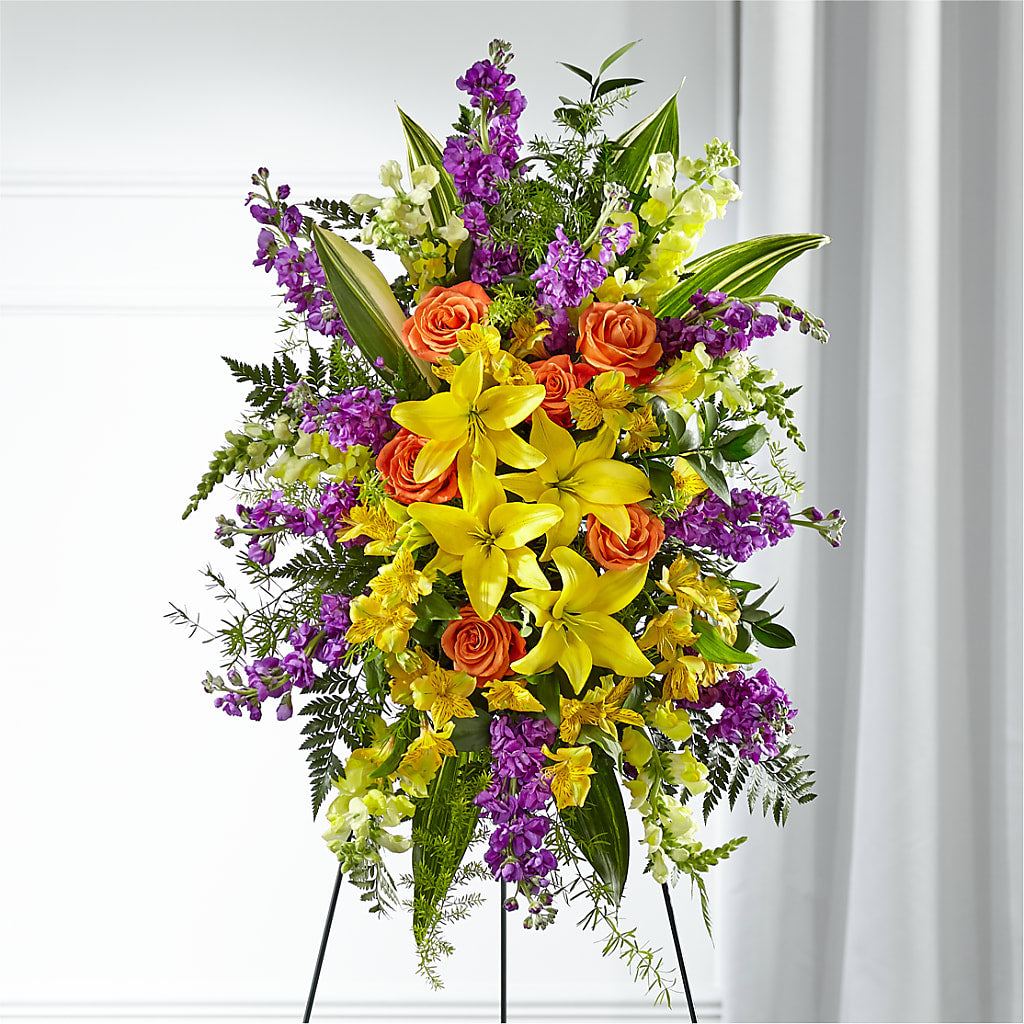 Thoughtful Prayers Standing Spray – HILL'S FLOWERS AND EVENTS, San Jose CA
