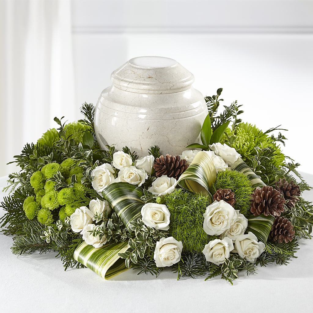 Precious Evergreen Cremation Adornment – HILL'S FLOWERS AND EVENTS, San Jose CA