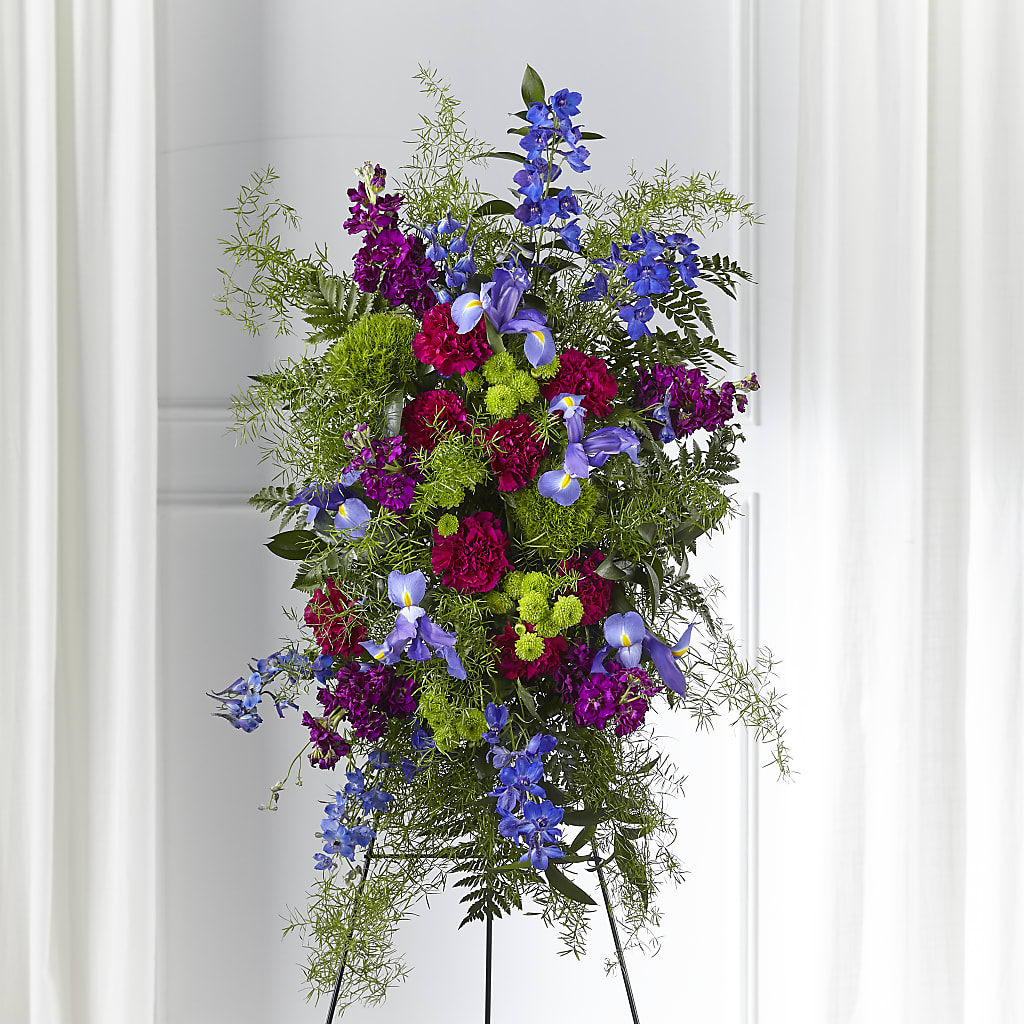Heavenly Skies Standing Spray – HILL'S FLOWERS AND EVENTS, San Jose CA