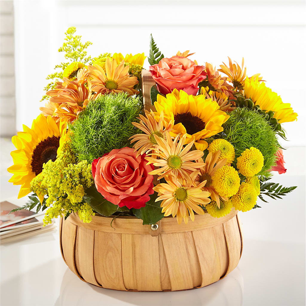 Harvest Sunflower Basket – HILL'S FLOWERS AND EVENTS, San Jose CA