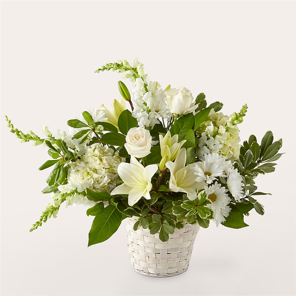 Ivory Elegance Floral Basket – HILL'S FLOWERS AND EVENTS, San Jose CA