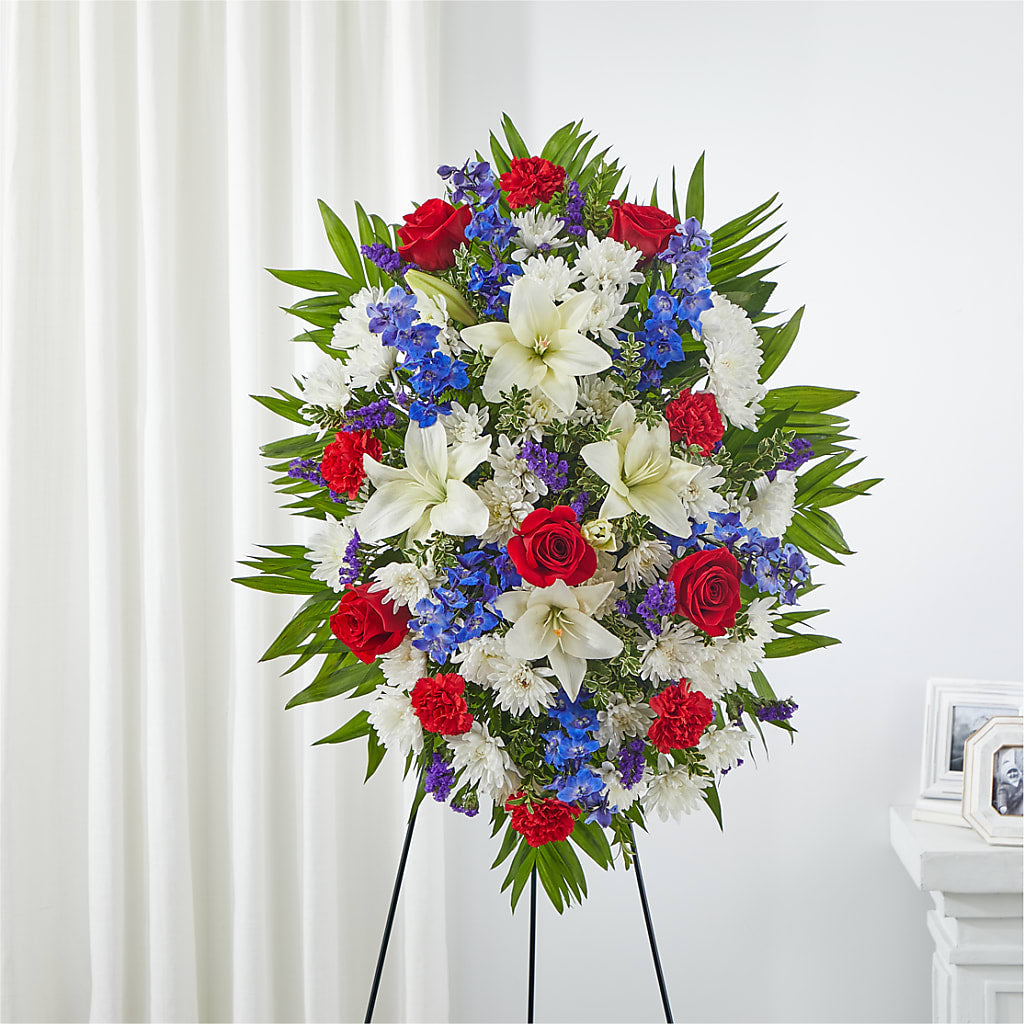 Cherished Service Standing Spray – HILL'S FLOWERS AND EVENTS, San Jose CA