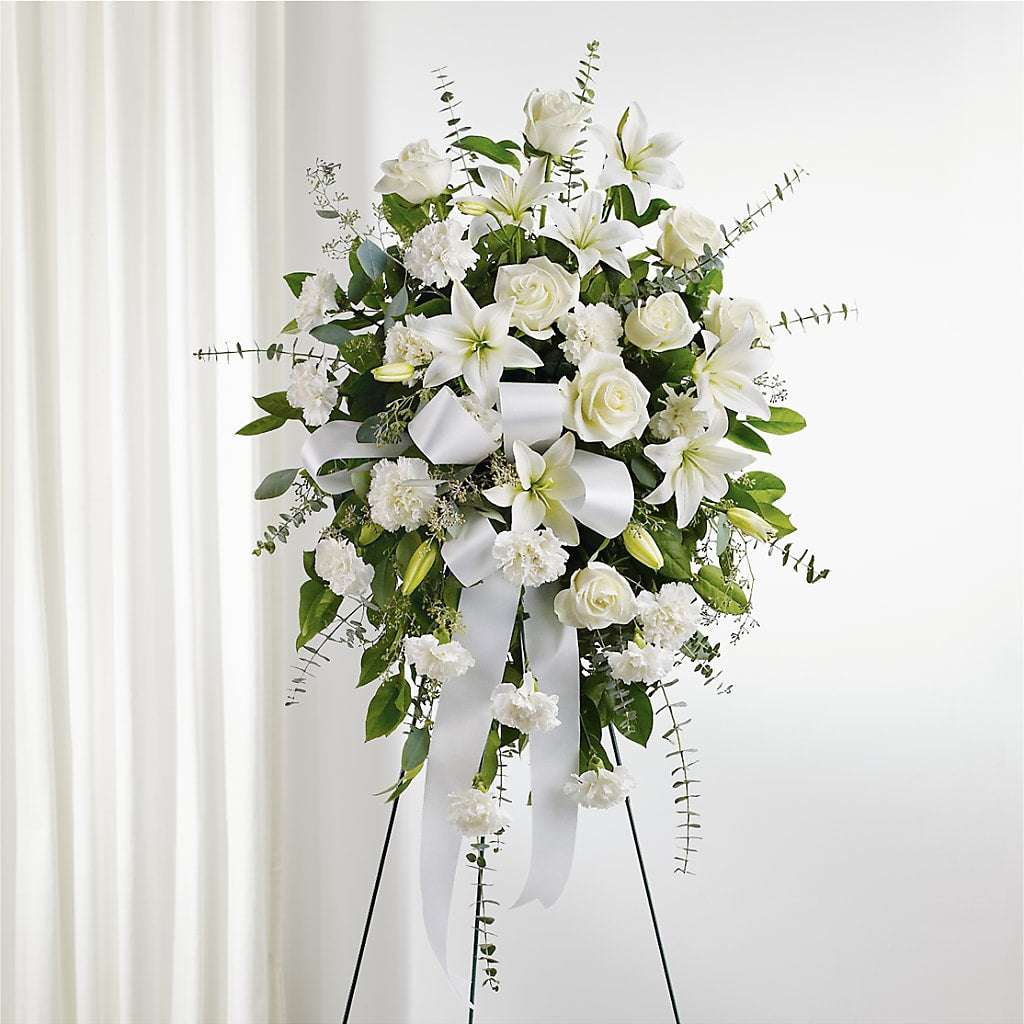 With Care Standing Spray – HILL'S FLOWERS AND EVENTS, San Jose CA