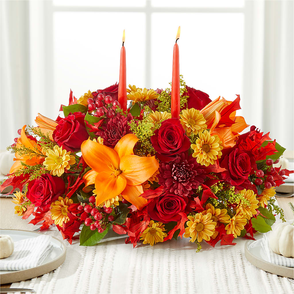 Autumn's Embrace Centerpiece – HILL'S FLOWERS AND EVENTS, San Jose CA