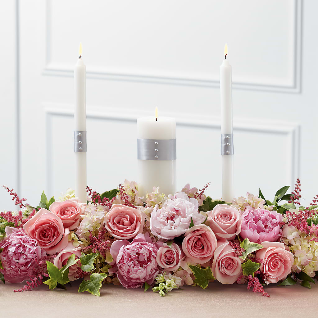 Worldwide Romance Unity Candle Arrangement – HILL'S FLOWERS AND EVENTS, San Jose CA