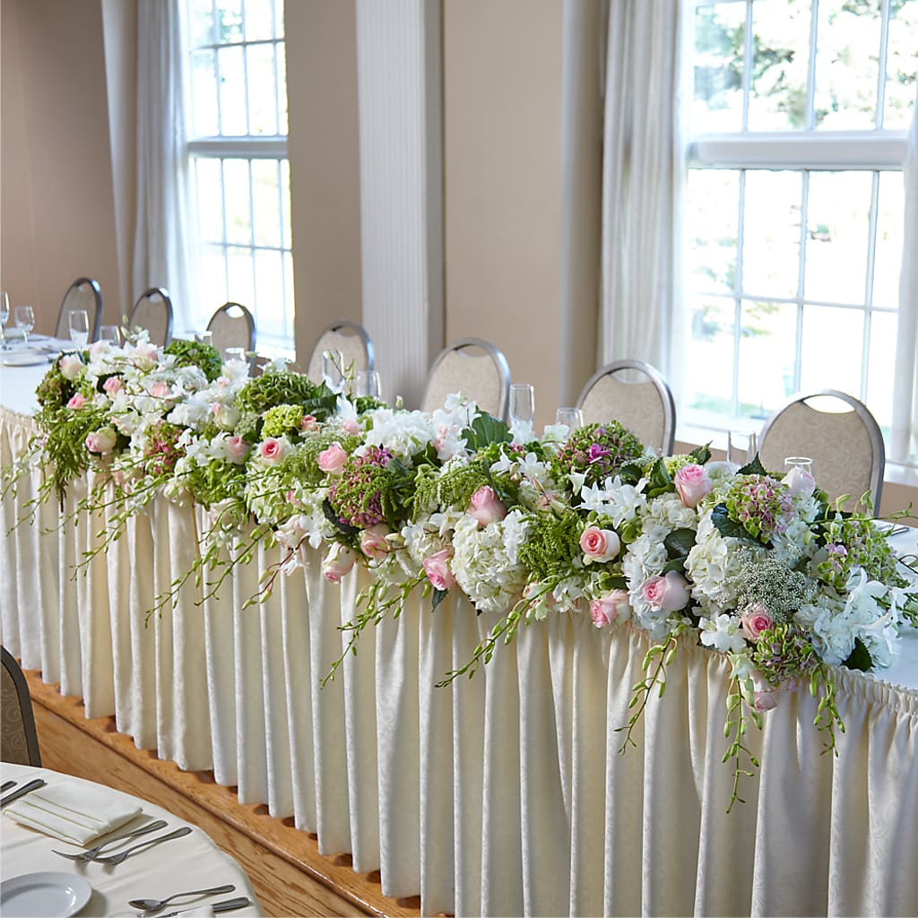 State of Joy Head Table Arrangement – HILL'S FLOWERS AND EVENTS, San Jose CA