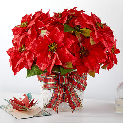 Happiest Holidays Poinsettia and Lovepop Card – HILL'S FLOWERS AND EVENTS, San Jose CA