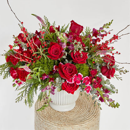 Big Red Bow Bouquet – HILL'S FLOWERS AND EVENTS, San Jose CA