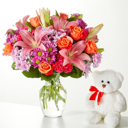 One and Only Bouquet and Bear Bundle – HILL'S FLOWERS AND EVENTS, San Jose CA