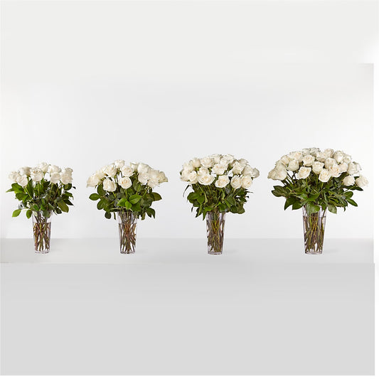 Long Stem White Rose Bouquet – HILL'S FLOWERS AND EVENTS, San Jose CA