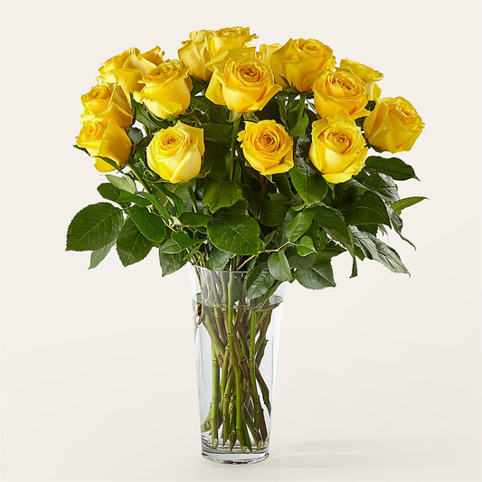 Long Stem Yellow Rose Bouquet – HILL'S FLOWERS AND EVENTS, San Jose CA