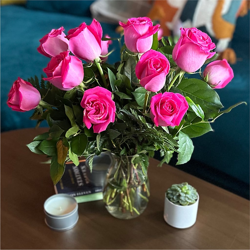 Long Stem Pink Rose Bouquet – HILL'S FLOWERS AND EVENTS, San Jose CA