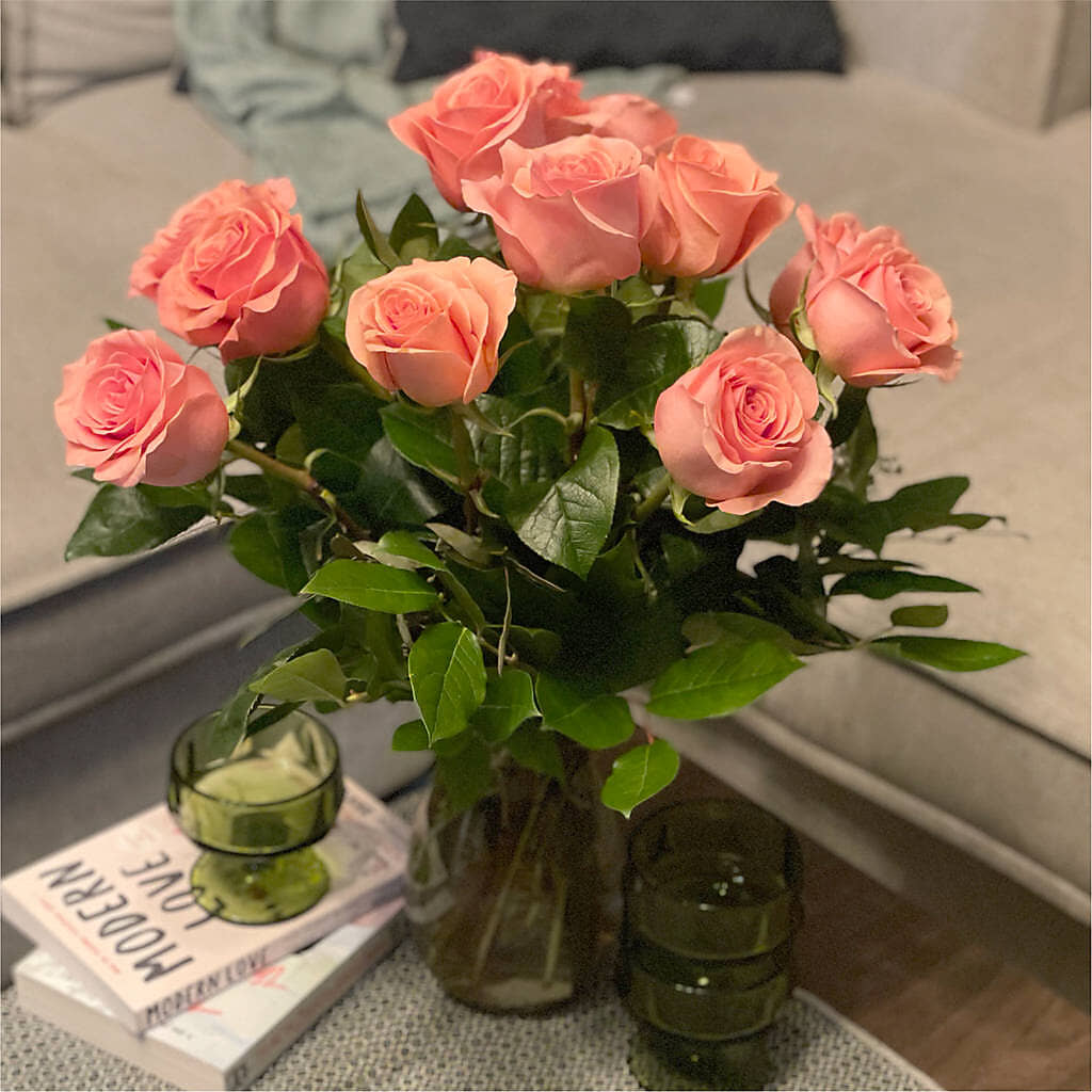 Long Stem Pink Rose Bouquet – HILL'S FLOWERS AND EVENTS, San Jose CA