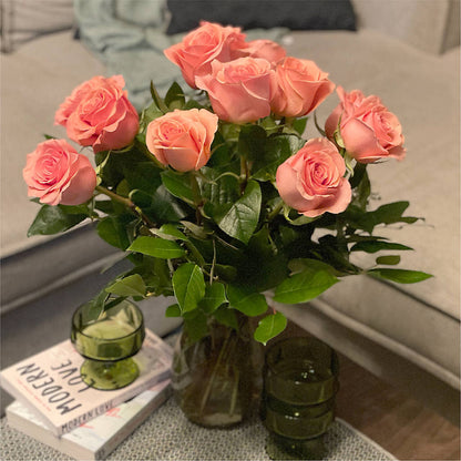 Long Stem Pink Rose Bouquet – HILL'S FLOWERS AND EVENTS, San Jose CA
