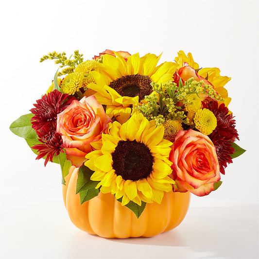 Golden Gourd Pumpkin Bouquet – HILL'S FLOWERS AND EVENTS, San Jose CA