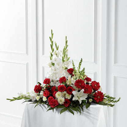 Crimson & White Arrangement – HILL'S FLOWERS AND EVENTS, San Jose CA