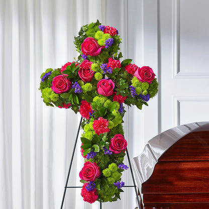 Tribute Rose Floral Cross – HILL'S FLOWERS AND EVENTS, San Jose CA