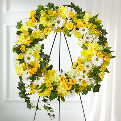 Golden Remembrance Wreath – HILL'S FLOWERS AND EVENTS, San Jose CA