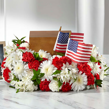 Spirit of Patriotism Cremation Adornment – HILL'S FLOWERS AND EVENTS, San Jose CA