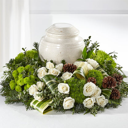 Precious Evergreen Cremation Adornment – HILL'S FLOWERS AND EVENTS, San Jose CA