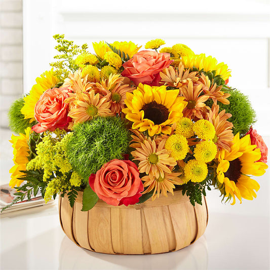 Harvest Sunflower Basket – HILL'S FLOWERS AND EVENTS, San Jose CA
