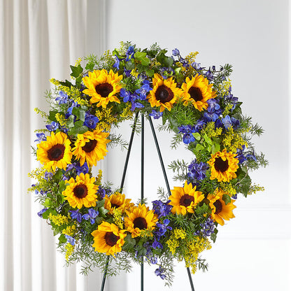 Bright Rays Wreath – HILL'S FLOWERS AND EVENTS, San Jose CA