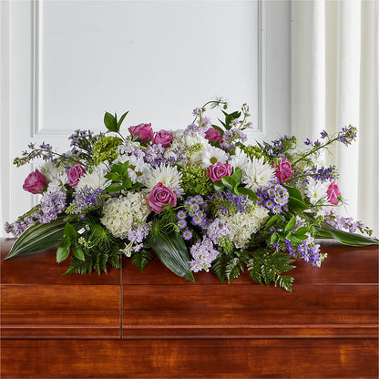 Meadows of Serenity Casket Spray – HILL'S FLOWERS AND EVENTS, San Jose CA