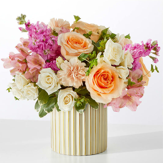 Paradise Bouquet with Ivory Vase – HILL'S FLOWERS AND EVENTS, San Jose CA