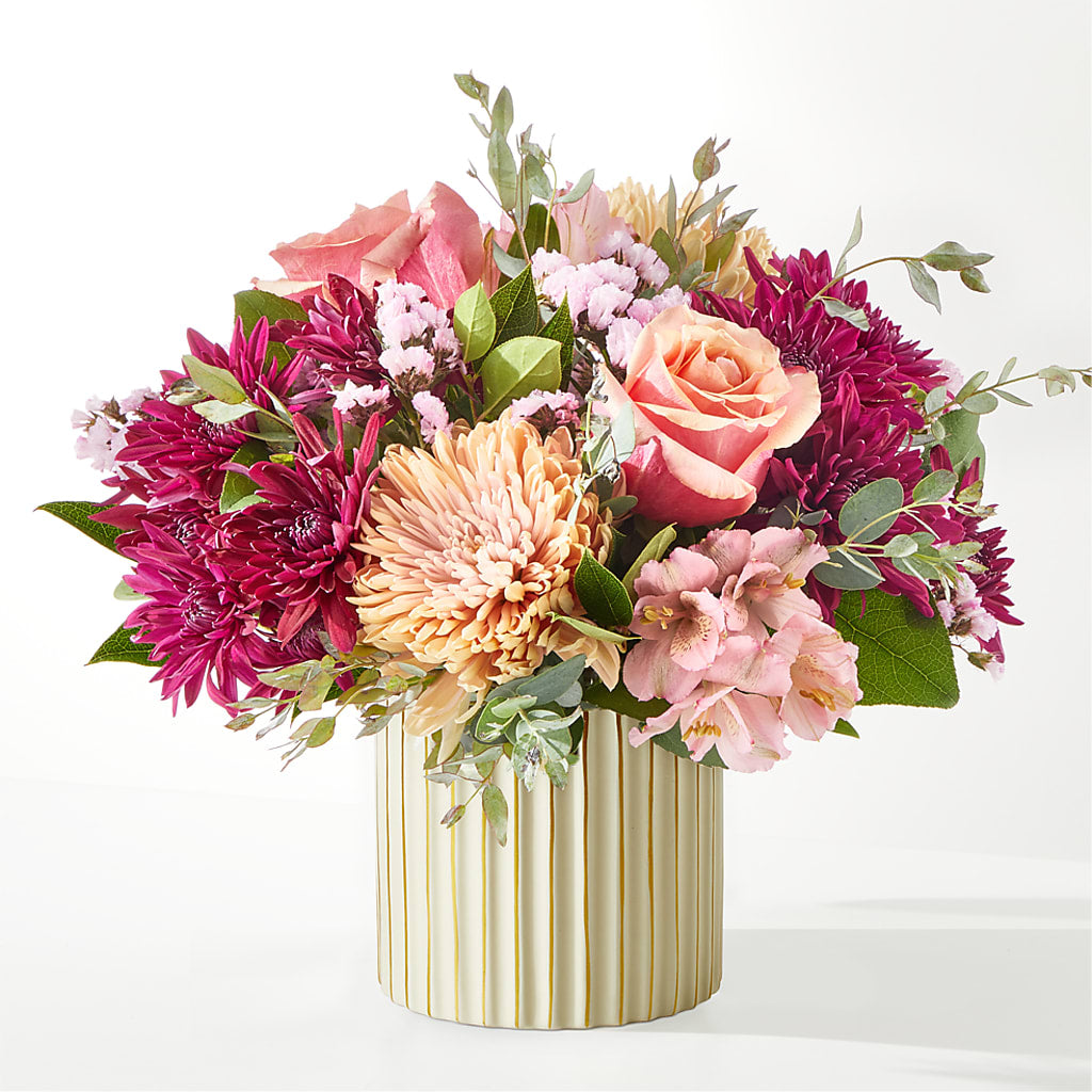 Berry Cobbler Bouquet with Ivory Vase – HILL'S FLOWERS AND EVENTS, San Jose CA
