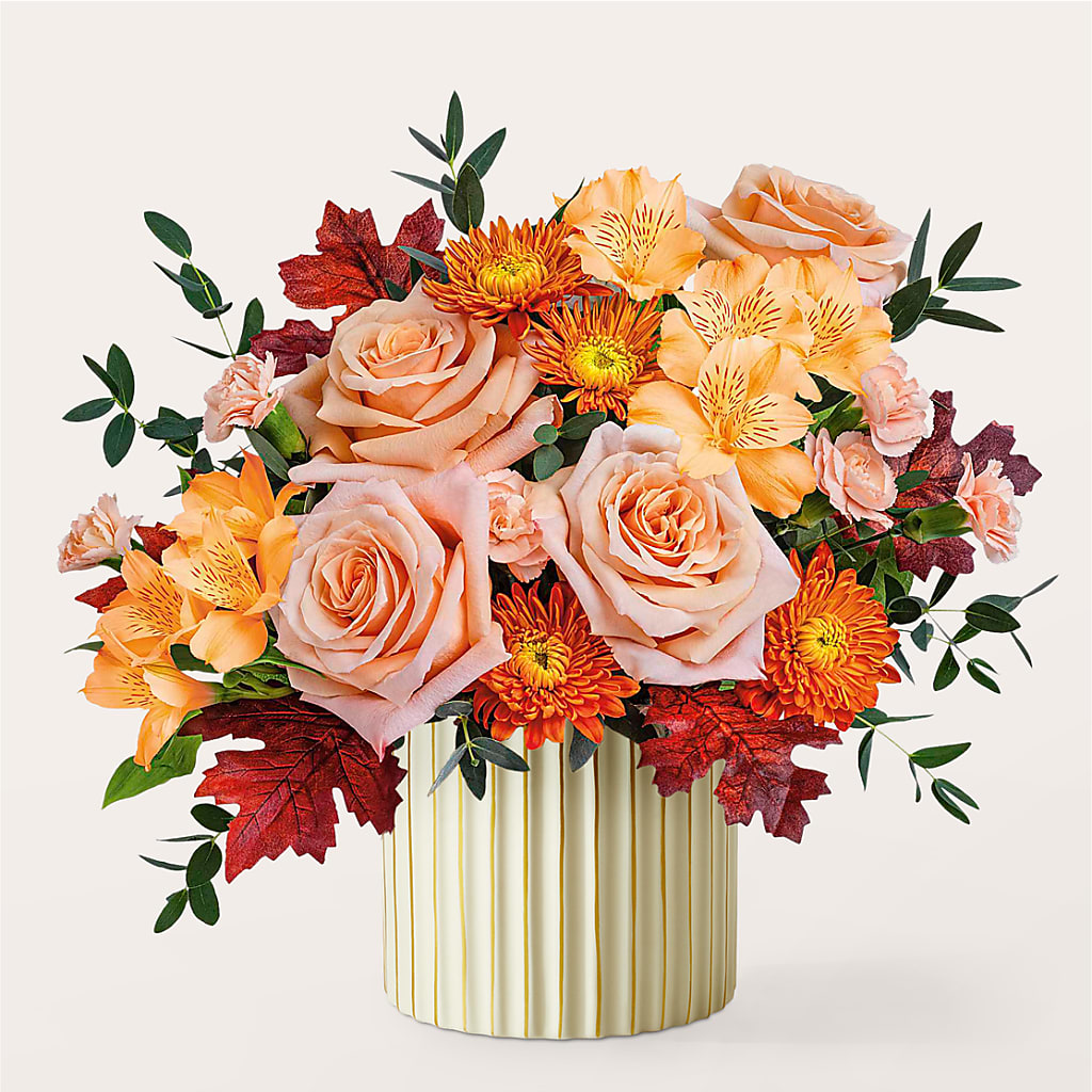 Spiced Latte Bouquet with Ivory Vase – HILL'S FLOWERS AND EVENTS, San Jose CA