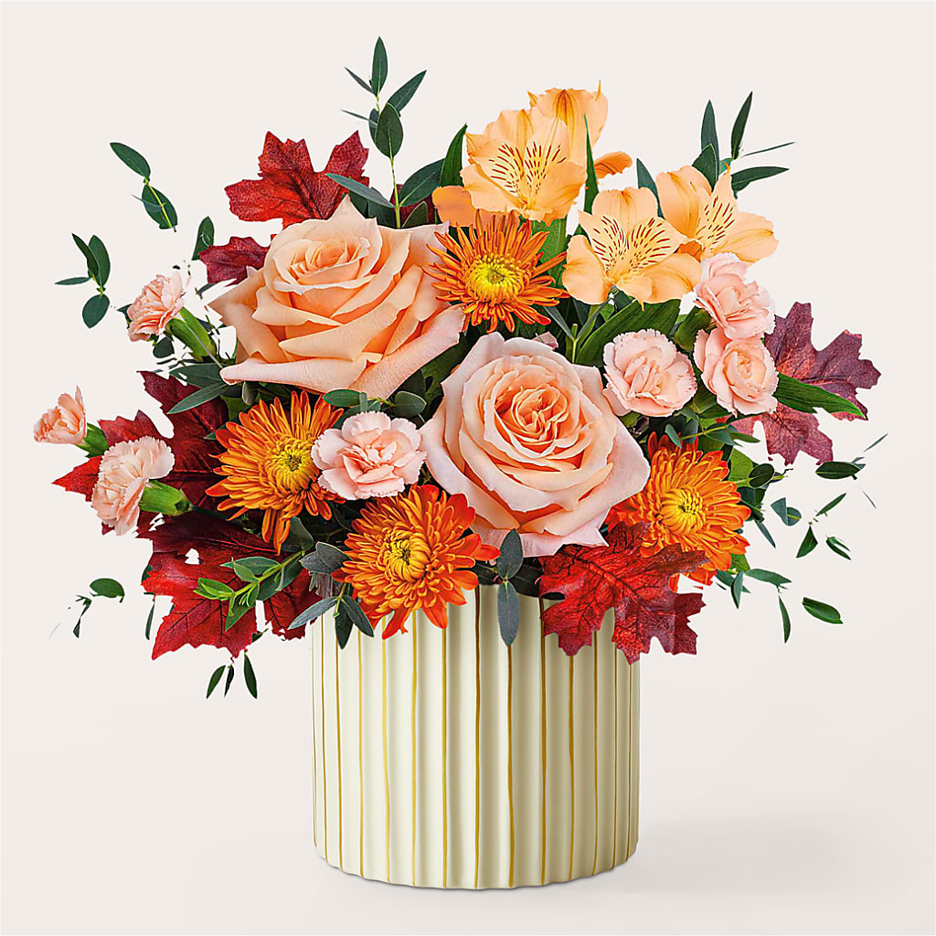Spiced Latte Bouquet with Ivory Vase – HILL'S FLOWERS AND EVENTS, San Jose CA