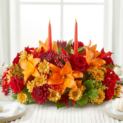Autumn's Embrace Centerpiece – HILL'S FLOWERS AND EVENTS, San Jose CA