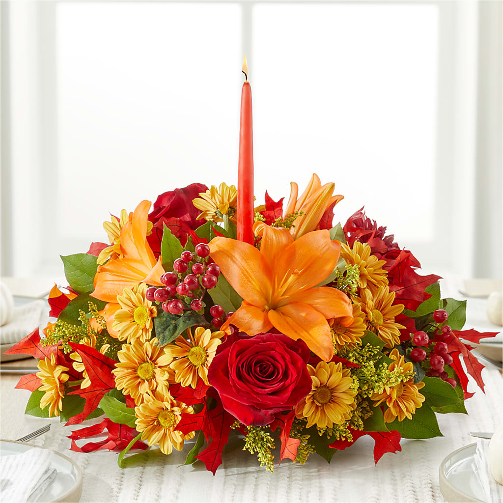 Autumn's Embrace Centerpiece – HILL'S FLOWERS AND EVENTS, San Jose CA