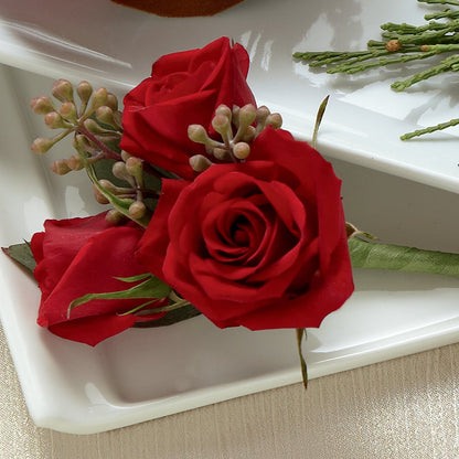 Red Spray Rose Boutonniere – HILL'S FLOWERS AND EVENTS, San Jose CA