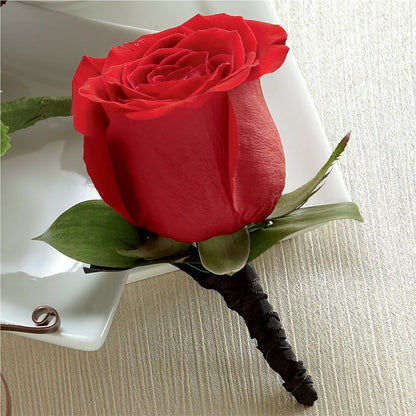 Red Rose Boutonniere – HILL'S FLOWERS AND EVENTS, San Jose CA